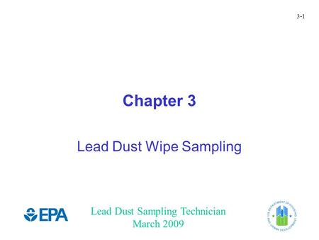 Chapter 3: Lead Dust Wipe Sampling