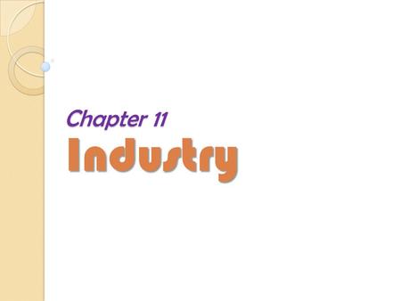 Chapter 11 Industry.