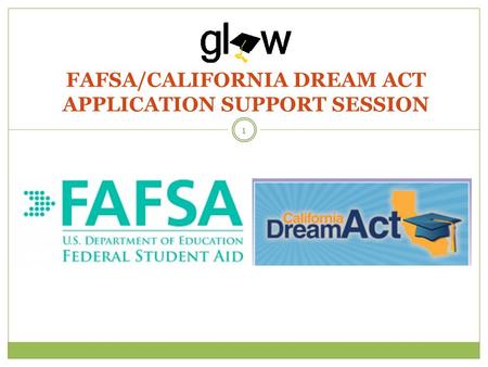 FAFSA/CALIFORNIA DREAM ACT APPLICATION SUPPORT SESSION 1.