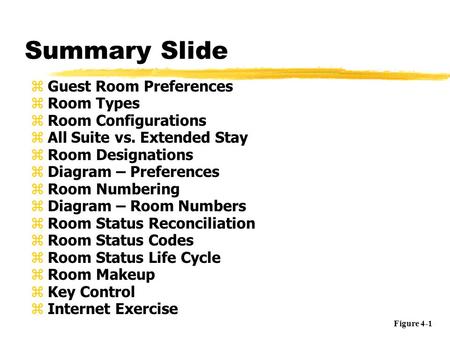 Summary Slide Guest Room Preferences Room Types Room Configurations