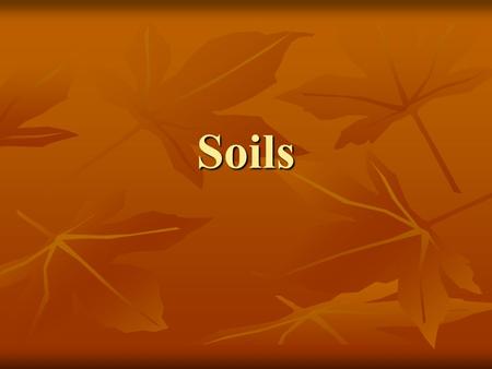 Soils.