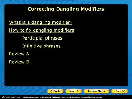 Correcting Dangling Modifiers
