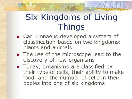 Six Kingdoms of Living Things