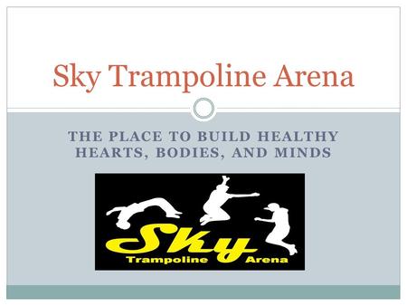 THE PLACE TO BUILD HEALTHY HEARTS, BODIES, AND MINDS Sky Trampoline Arena.