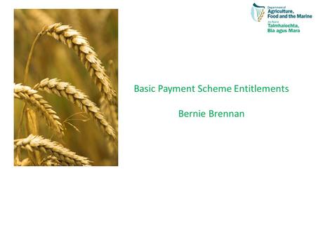 Basic Payment Scheme Entitlements Bernie Brennan.