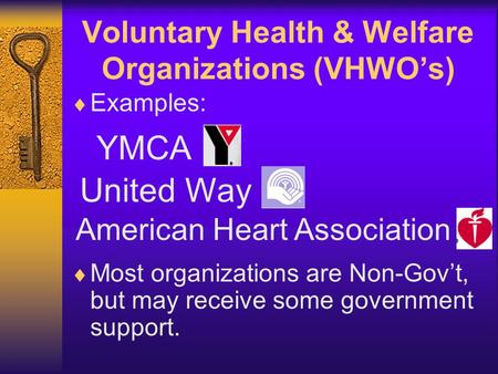 Voluntary Health & Welfare Organizations (VHWO’s)