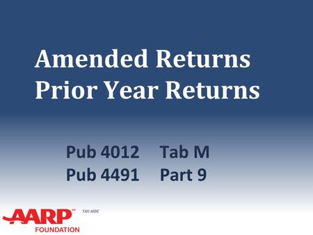 Amended Returns Prior Year Returns