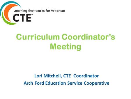 Curriculum Coordinator’s Meeting
