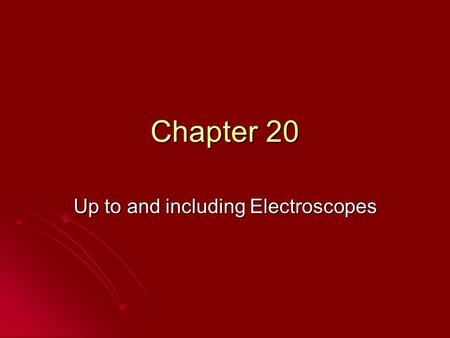Up to and including Electroscopes
