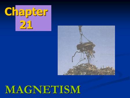 Chapter 21 MAGNETISM.