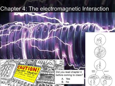 Chapter 4: The electromagnetic Interaction Did you read chapter 4 before coming to class? A.Yes B.No.