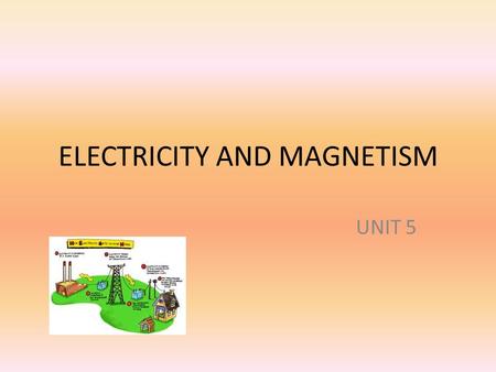 ELECTRICITY AND MAGNETISM UNIT 5. Transporting electricity The energy for generating electricity comes from different sources. The generator transforms.