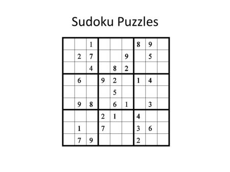 Sudoku Puzzles.