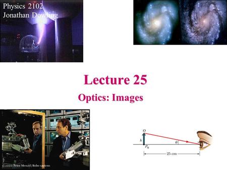 Physics 2102 Jonathan Dowling Lecture 25 Optics: Images.
