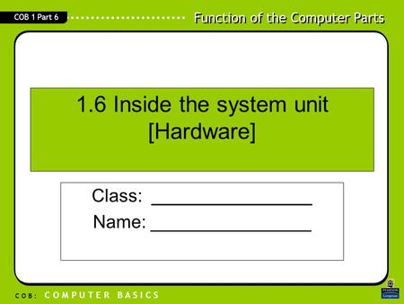 presentation about pc parts