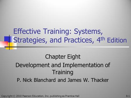 Effective Training: Systems, Strategies, and Practices, 4th Edition