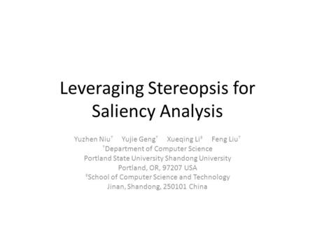 Leveraging Stereopsis for Saliency Analysis