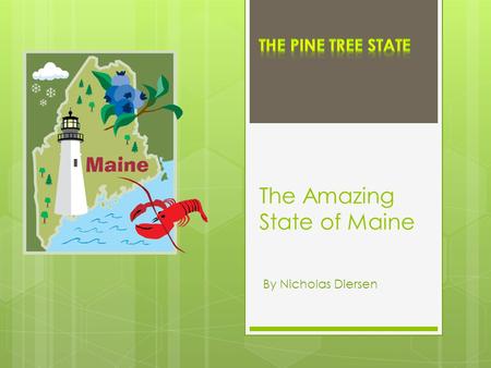 The Amazing State of Maine By Nicholas Diersen. Region and Bordering States New Hampshire is the only bordering state.