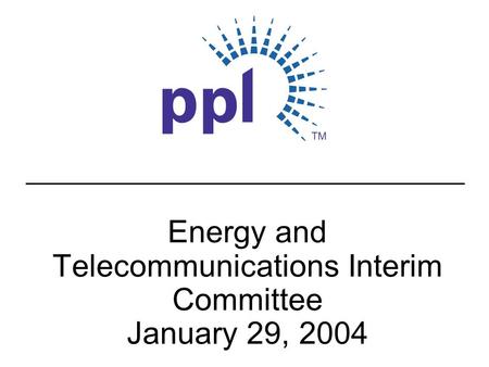 Energy and Telecommunications Interim Committee January 29, 2004.