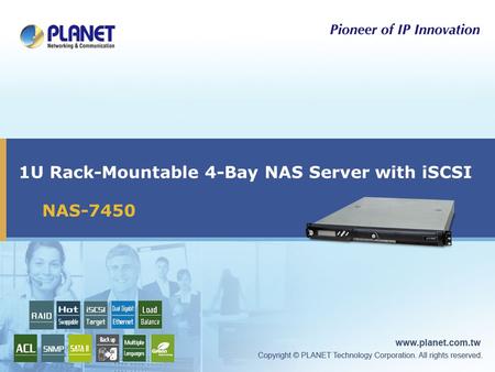 1U Rack-Mountable 4-Bay NAS Server with iSCSI NAS-7450.