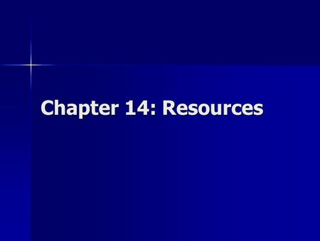 Chapter 14: Resources.