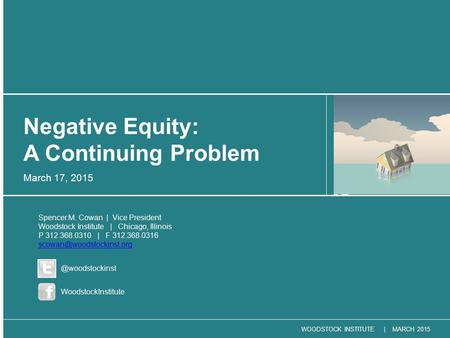WOODSTOCK INSTITUTE | MARCH 2015 March 17, 2015 Negative Equity: A Continuing Problem Spencer M. Cowan | Vice President Woodstock Institute | Chicago,
