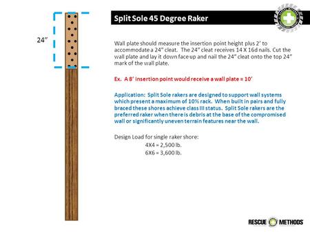 Split Sole 45 Degree Raker
