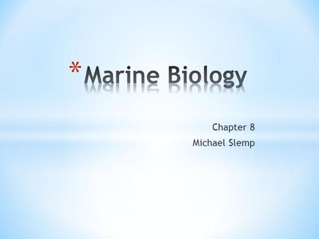 Marine Biology Chapter 8 Michael Slemp.