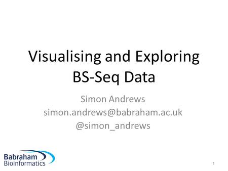 Visualising and Exploring BS-Seq Data