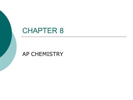 CHAPTER 8 AP CHEMISTRY.