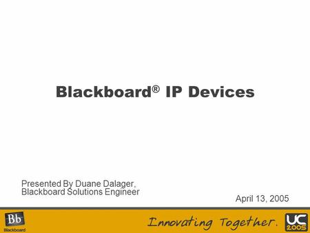Blackboard® IP Devices