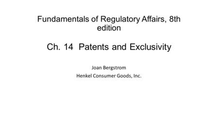 Joan Bergstrom Henkel Consumer Goods, Inc.