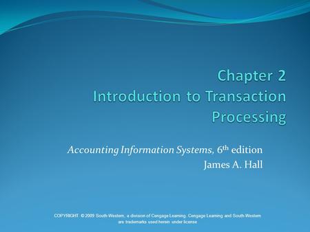 Chapter 2 Introduction to Transaction Processing
