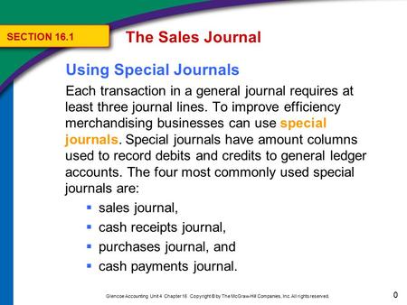 Journalizing and Posting to the Sales Journal