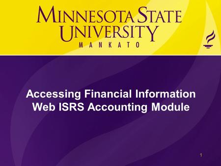 Accessing Financial Information Web ISRS Accounting Module 1.