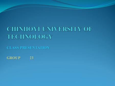 CHINHOYI UNIVERSITY OF TECHNOLOGY
