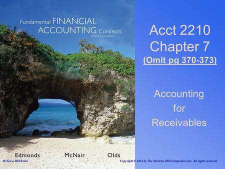 Accounting for Receivables Acct 2210 Chapter 7 (Omit pg 370-373) McGraw-Hill/Irwin Copyright © 2013 by The McGraw-Hill Companies, Inc. All rights reserved.