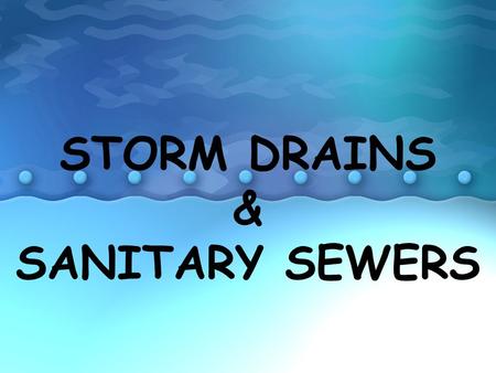 STORM DRAINS & SANITARY SEWERS. STORM DRAINS WHAT IS A STORM DRAIN? Drains in the ground that conduct water that collects during and after rain and snow.
