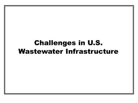 Wastewater Infrastructure