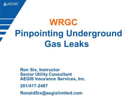 WRGC Pinpointing Underground Gas Leaks