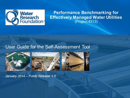 January 2014 – Public Release 1.0 Performance Benchmarking for Effectively Managed Water Utilities (Project 4313) User Guide for the Self-Assessment Tool.