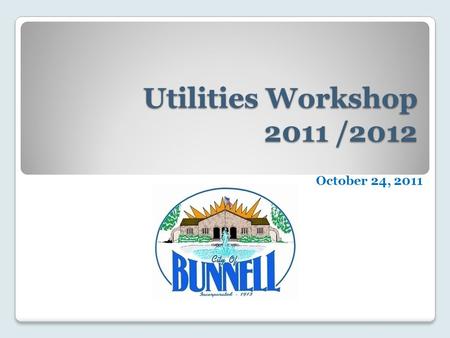 Utilities Workshop 2011 /2012 October 24, 2011. Agenda Departmental Organization Year to Date Accomplishments Departmental Budget Equipment Inventory.