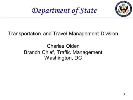 Department of State Transportation and Travel Management Division