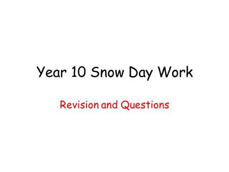 Year 10 Snow Day Work Revision and Questions. Background to the Gospel… What is a Gospel? Who wrote it? When was it written? Where was it written? Why.