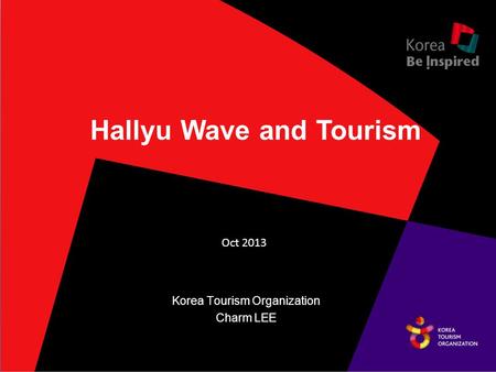 1 1 Hallyu Wave and Tourism Oct 2013 Korea Tourism Organization Charm LEE.