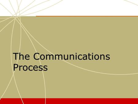 The Communications Process. Models of the Response Process.