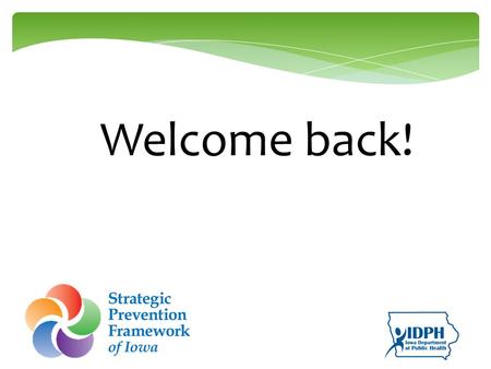 Welcome back!. Learning Objectives Understand various perspectives as they relate to cultural competence. Explore the various capacities needed for SPF.