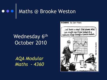 Brooke Weston Wednesday 6 th October 2010 AQA Modular Maths - 4360.