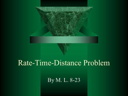 Rate-Time-Distance Problem By M. L. 8-23. 5.  Two jets leave Denver at 9:00 A.M., one flying east at a speed 50 km/h greater than the other, which is.