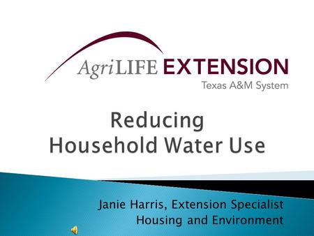 Janie Harris, Extension Specialist Housing and Environment.
